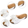 thumbnail image 5 of Rokment Womens Bow Orthopedic Platform Wedge Dress Slides Sandals 2026 Beach Summer Boho Bridal Leather Bowknot Open Toe Arch Support Casual Walking Backless Slippers White Size 10, 5 of 7