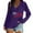 Purple, variant on Seductiva Spring Tops Women's Long Sleeve Shirts Workout Women's Fashionable and Casual V Neck Retro Printed Long Sleeve Top T Shirt Breathable & Easy Care Fabric Lightweight Soft