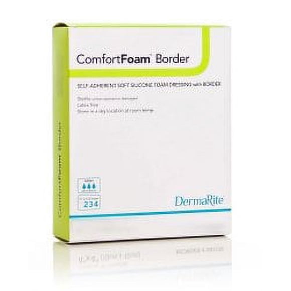 LotFancy Border Sacrum Foam Dressings – 5 Count, 7x7 Silicone Adhesive Pads, Boxed