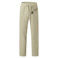 thumbnail image 4 of Outfmvch Long Johns for Men Joggers for Men Mens Fashion Casual Printed Linen Pocket Lace Up Pants Large Size Pants Cargo Pants for Men Beige L, 4 of 4