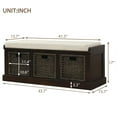 thumbnail image 3 of Modern Entryway Storage Bench Set with 3 Rattan storage box, 3 of 9