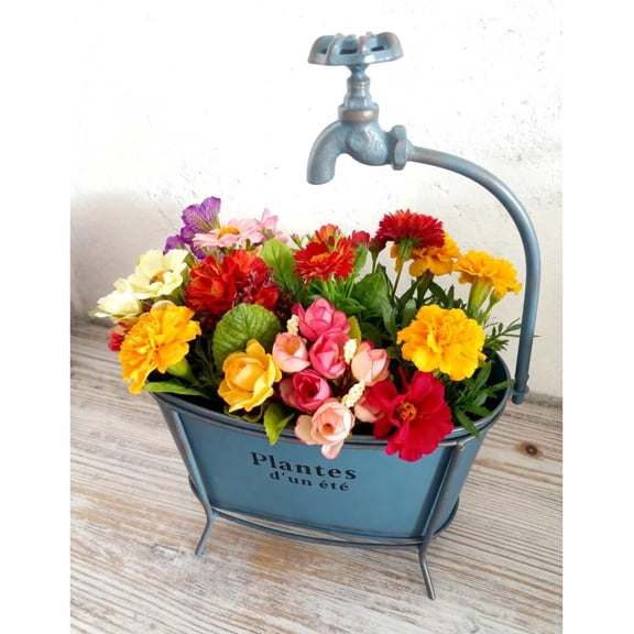 Metal Tub Planter Vintage Clawfoot Oval Indoor Outdoor Garden
