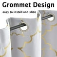 thumbnail image 7 of Junvictex Modern White Moroccan Metallic Print Grommet Blackout Curtains, 52" x 84" (2 Panels), 7 of 7