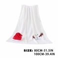 thumbnail image 3 of SLYNSHome Small Christmas Flannel Throw Blanket,White Soft Fleece Roll‑Up Blanket With Snowman Santa Reindeer Design For Sofa Bed Holiday Gift, 3 of 6