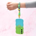 thumbnail image 5 of for Samsung Galaxy S24 Gradient Wavy Case with Wrist Strap Lanyard Cute Love Heart Curly Wave Frame Design Solid Color Soft Silicone Shockproof Cover for Girls Women, Green/Blue, 5 of 12