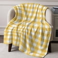 thumbnail image 3 of Throw Blanket for Couch Yellow Buffalo Check Plaid Soft Fleece Flannel Blankets Cozy Lightweight Blanket for Home Sofa Living Room Farmhouse Style Bed Throws 40" x 50", 3 of 9