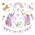 thumbnail image 1 of Unicorn Wall Decal Stickers, Large Size Unicorn Rainbow Wall Decor, 1 of 5