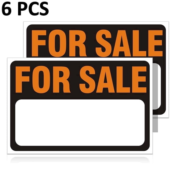 6 PCS for Sale Sign Stickers,12x 8 inch Sale Sign for Car and Vehicles, Self-Adhesive Vinyl Decal for House,Home,Boats,Large Space(Yellow)