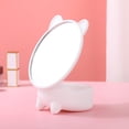 thumbnail image 4 of Makeup Desk with Led Lights Side Table with Handle - Cat Ear Cartoon Storage Makeup Mirror White, Make up Mirror, Back to School, Wedding, Christmas,Season, Anniversary, Thanksgiving, Halloween, 4 of 4
