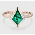 thumbnail image 2 of Elegant Kite-Cut Lab-Created Emerald Bezel Set Solitaire Engagement Ring in 925 Sterling Silver – Timeless Design, Exceptional Craftsmanship, Hypoallergenic Comfort, 2 of 4