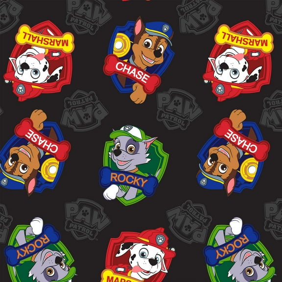 David Textiles 54" x 60" Heavenly Plush Fleece Marshall, Chase, & Rocky Precut Sewing & Craft Fabric, Multicolor