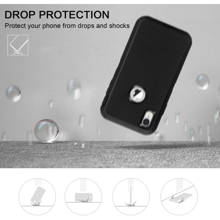 FXXXLTF Apple iPhone XR Case, Full-Body Protective iPhone XR Waterproof  Case, Shockproof Snowproof Clear Cover Case for iPhone XR (iPhone XR, Black)