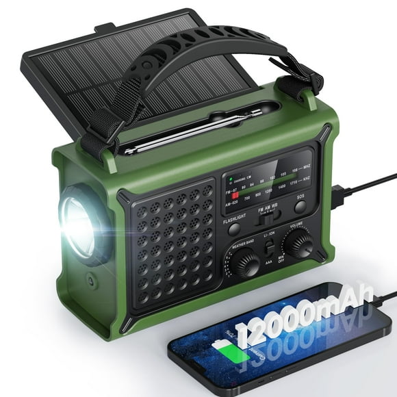 Radio meteorológica Raynic de 1200 mAh con carga solar y con manivela