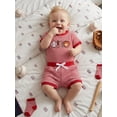 thumbnail image 6 of BemeyourBBs Baby Boys Girls Football Birthday Outfits 1st Years Old Birthday Clothes Short Sleeve Soccer Embroidery Striped Romper Top with Pockets Shorts 2Pcs Set Infant Baby Boy Girl Summer Clothes, 6 of 9