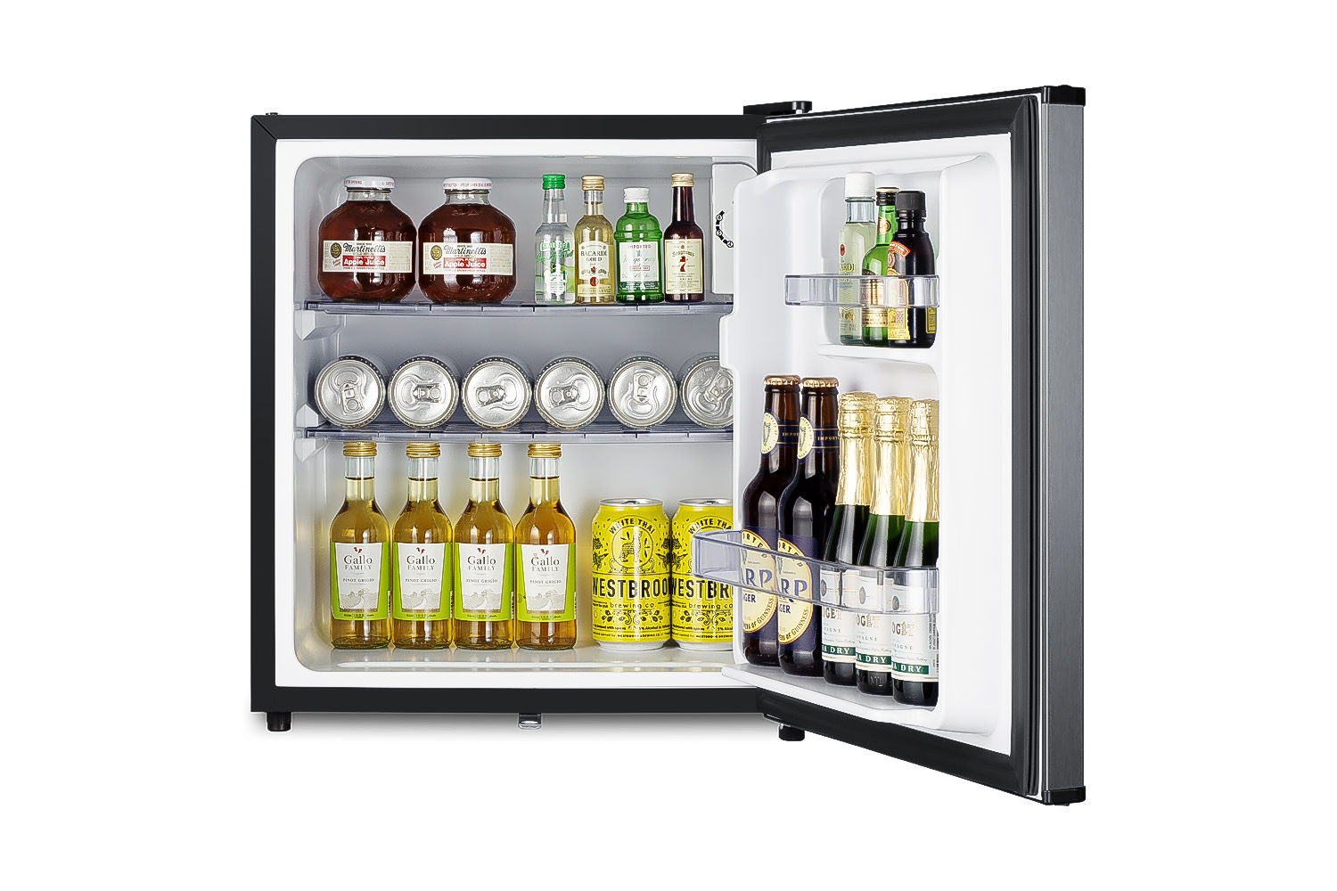 Summit 18" Wide Compact Minibar - Black/Stainless Steel Door