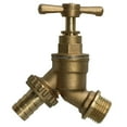 thumbnail image 3 of 1/2" Hose Barb Tail Bib Tap Outdoor Water Wall Plate Elbow Mount 25mm Pipe, 3 of 7
