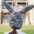 thumbnail image 4 of Gorro De Lana Con Orejas De Conejo Gris, Accesorios De Fotografía, Disfraz De Cosplay, Tocado, Regalo Para Amigos Y Niños Guardurnaity AP006059-00, 4 of 6