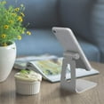 thumbnail image 5 of Soporte ajustable para teléfono móvil, soporte para teléfono, cuna, muelle, soporte, soporte de escritorio de aluminio compatible con teléfono Xs Max Xr 8 7 6 6s Plus SE carga, escritorio de accesorios, todos los teléfonos móviles (plata) BANYUO Electrónica, 5 of 5