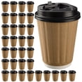 thumbnail image 3 of Vasos de papel calientes Timcorr desechables 100 Uds con tapas, 3 of 7