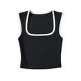 thumbnail image 4 of Lovskoo Camisole Tops for Women Round Neck Summer Sleeveless Solid Color Spaghetti Strap Slim Bottom Undershirt Tanks Black S, 4 of 5