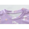 thumbnail image 4 of DDSOL Girl Bunny Pajamas Long Sleeves 2-Piece Sleepwear Purple Size 7, 4 of 8