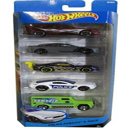 Hot Wheels, 2014 HW City, Police Pursuit 5-Pack [4 Cars and an Armored