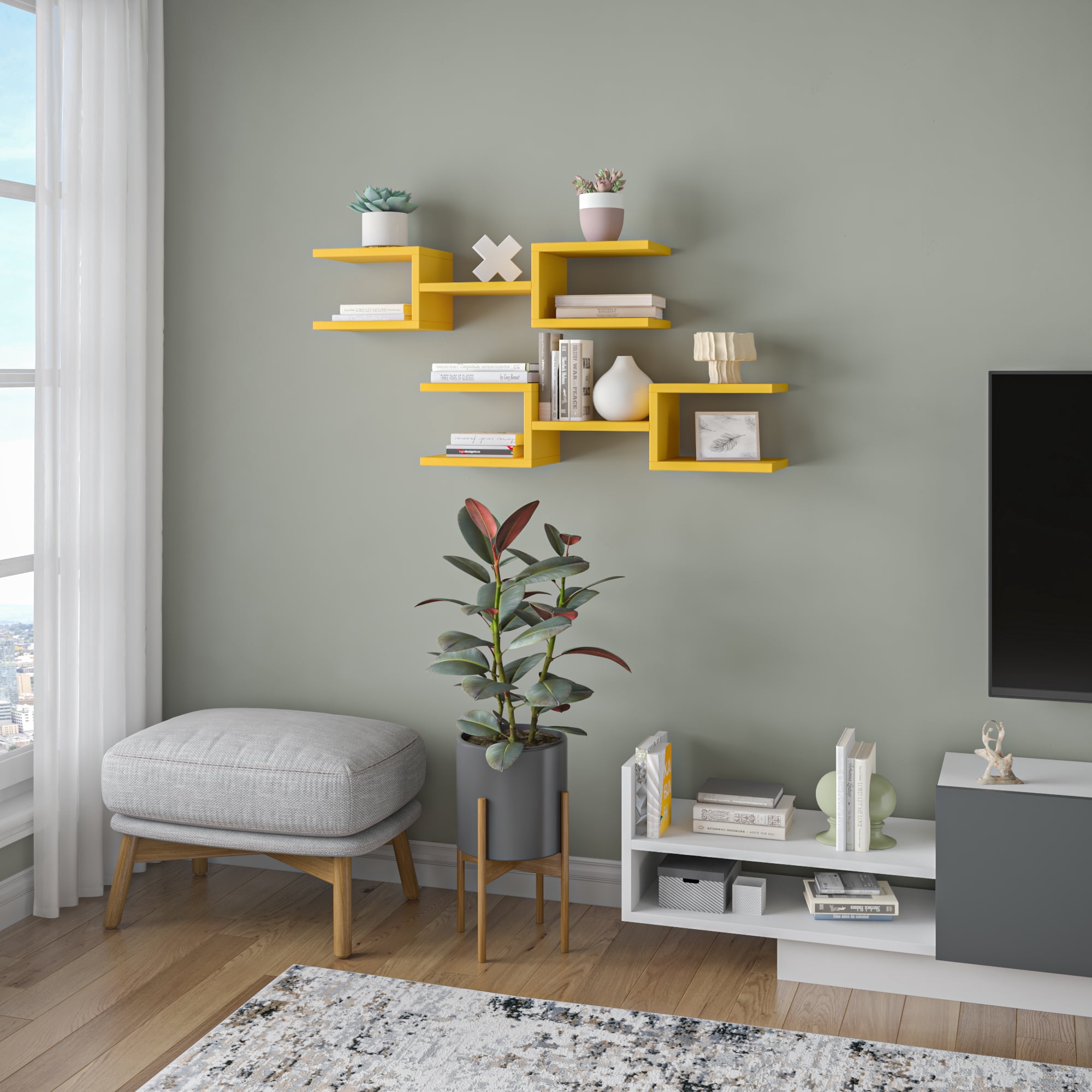 Ada Home Decor Welby Modern Wall Shelf - 6.69'' H x 29.53'' W x 7.87'' D