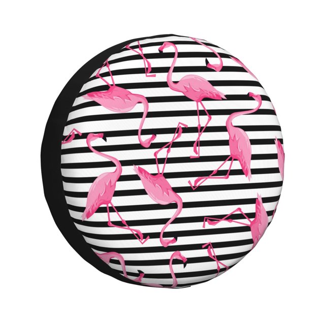 Fotbe Flamingos Funda de Llanta de Repuesto con Estampado, Engrosada, Ajuste Universal para Jeep, Remolque, RV, SUV, Camión-17 inch