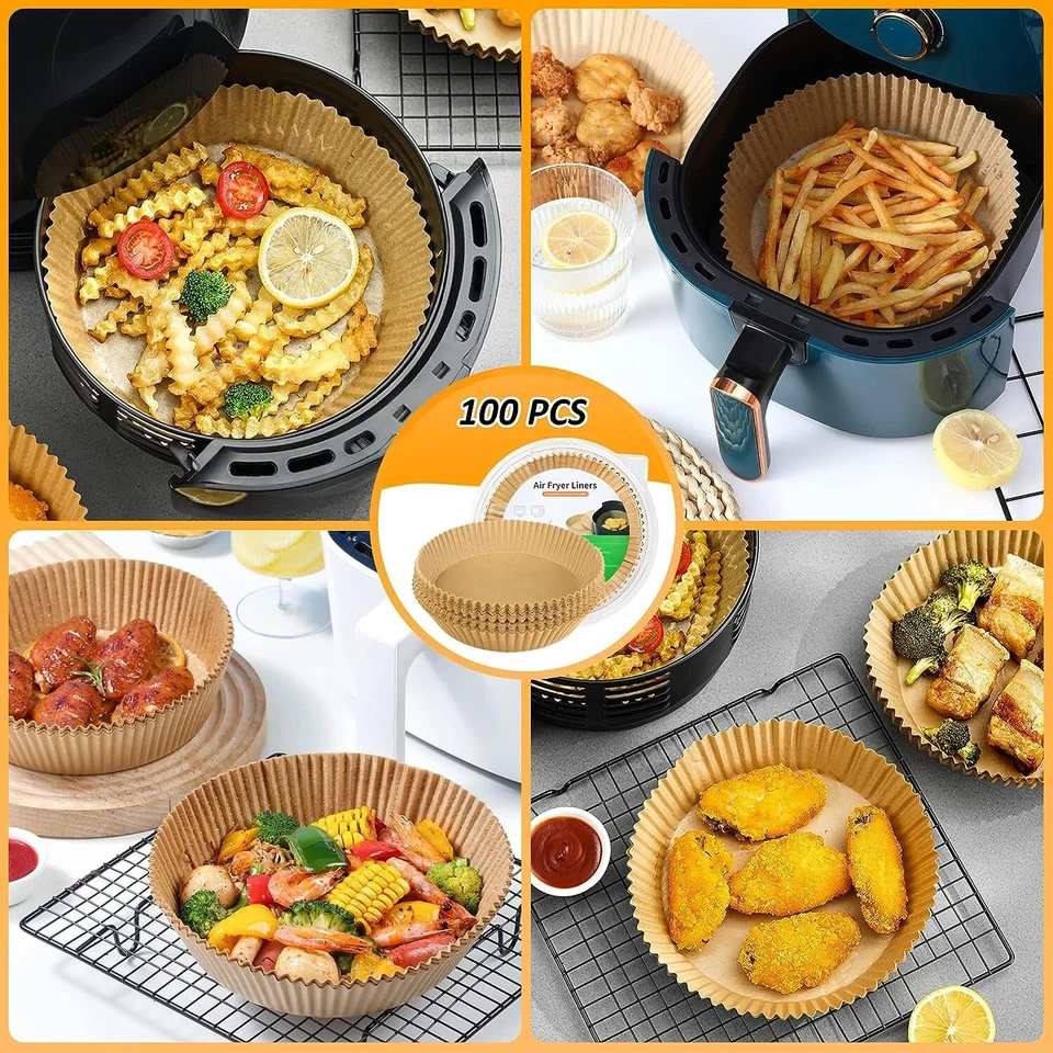 100Pcs Disposable Air Fryer Liners For Air Fryer Microwave Ovens Steamer 2-5 Qt