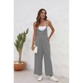 thumbnail image 4 of Women Long Jumpsuits Smocked Waist Lounge Pants Sweatpants Tracksuit Bottom Casual Trousers Pull On Wide Leg Haren Pants navy blue XXXL, 4 of 4