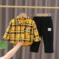 thumbnail image 2 of Utlike Boys Clothing Sets Autumn Baby Plaid Shirt Long Sleeve Trousers Two Piece Set Boys Matching Sets Size 1 Years-2 Years, 2 of 6