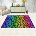 thumbnail image 2 of Dreamtimes Leopard Rainbow Pattern Area Rug, 36"x24" Colorful Printed Non-Slip Washable Indoor Door Mat, Absorbent Floor Mat for Bedroom Kitchen Entryway Bathroom, 2 of 7