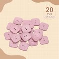 thumbnail image 3 of Uxcell 20 piezas de botón de costura de 30 mm (1-3/16") 2 agujeros botón cuadrado de resina accesorios de reemplazo para ropa manualidades decoración, rosa, 3 of 7