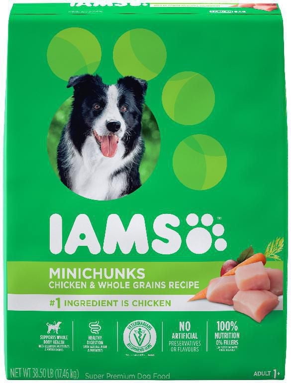 Iams Minichunks Chicken & Whole Grains Recipe Dry Dog Food 38.5KG