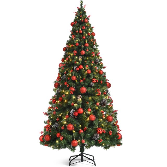 Patiojoy 7ft Pre-lit Christmas Tree Artificial Christmas Tree Includes 350 LED Lights & 1178 Branch Tips