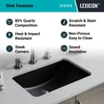 thumbnail image 5 of 21" Rectangle Quartz Vanity Bathroom Sink, Galaxy Black Drop-In Sink, Undermount Bathroom Sink, Granite Vanity Basin by Lexicon Platinum LP-214-K, 5 of 7