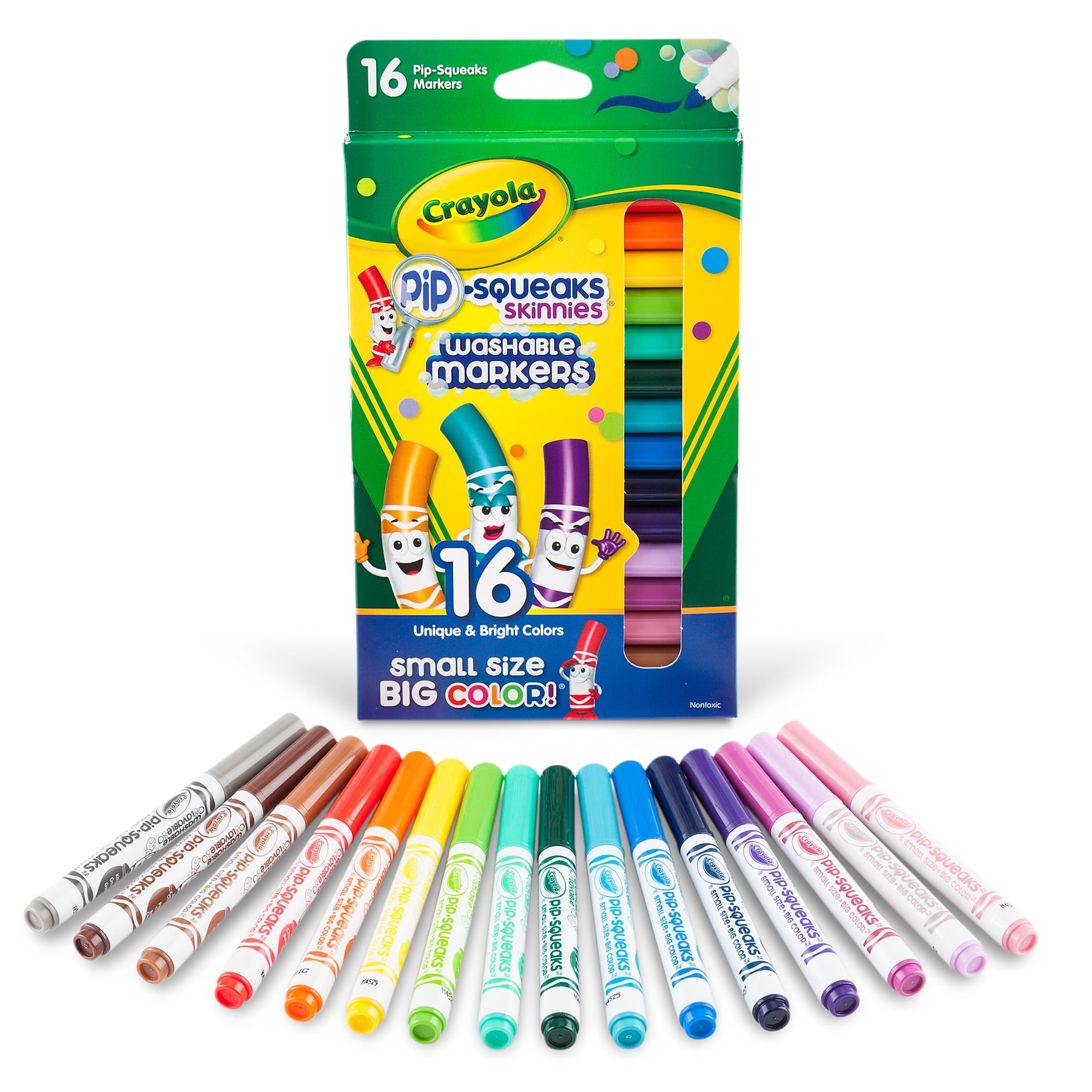 Crayola Pip-Squeaks Skinnies Markers, Fine Tip, 16 Per Box, 3 Boxes