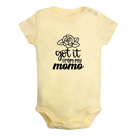 

I Got it From My Mama Funny Rompers For Babies Newborn Baby Unisex Bodysuits Infant Jumpsuits Toddler 0-12 Months Kids One-Piece Oufits (Yellow 12-18 Months)