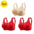 thumbnail image 2 of ShomPort 3pc Full Coverage Bras for Women Adjustable Straps Seamless Bra Comfortable Wireless Padded Bra, 2 of 7