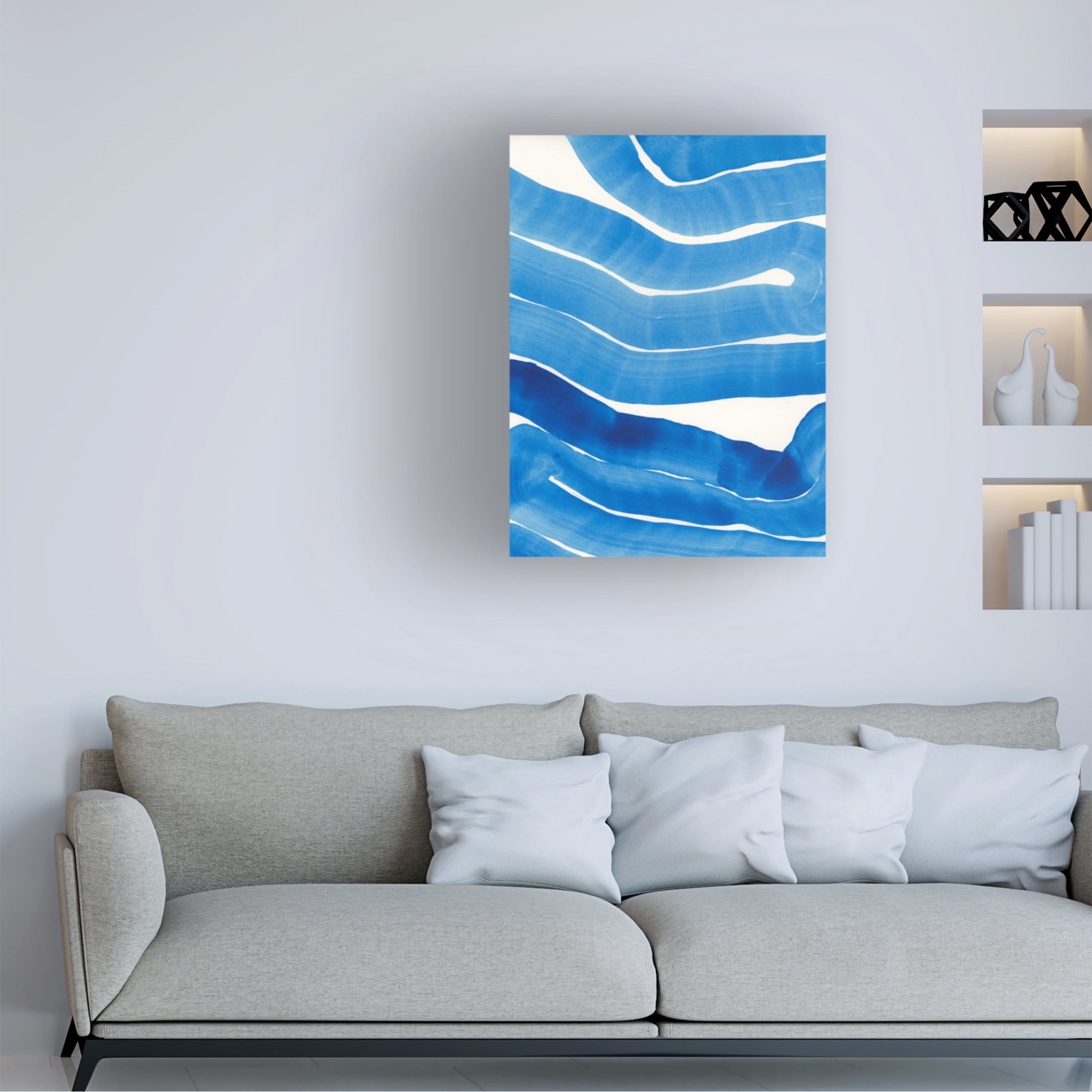 Trademark Fine Art Jodi Fuchs Blue Wiggles II Canvas Wall Art