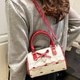 thumbnail image 2 of Sweet Polka Dot Bow Handbag , Cute Pillow Shape Shoulder Bag For Women, Multifunctional, 2 of 8