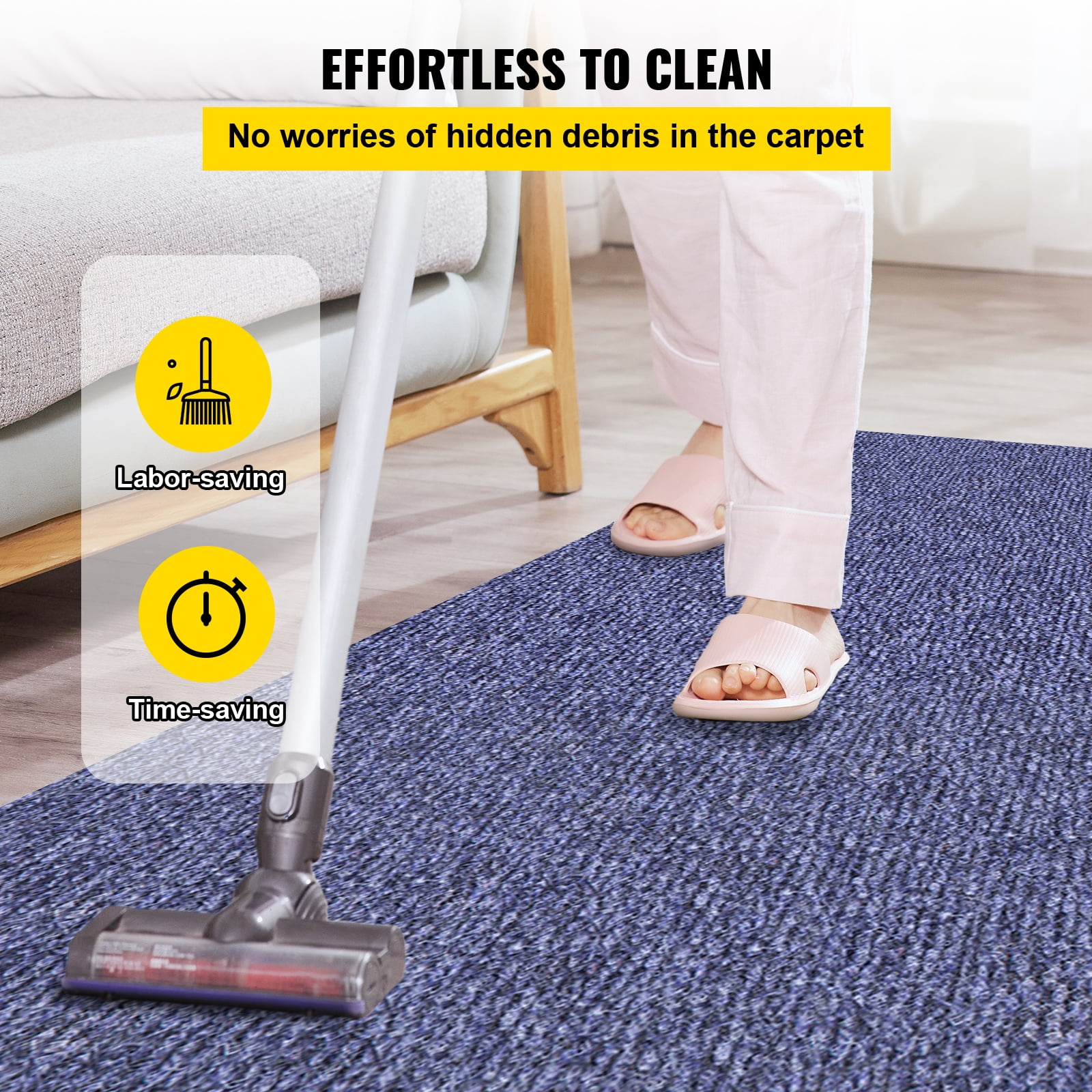 VEVOR Boat Carpet 6x13' Indoor Outdoor Marine Carpet Rug - Size Optional - 32 oz. waterproof patio Anti-slide rug, Blue