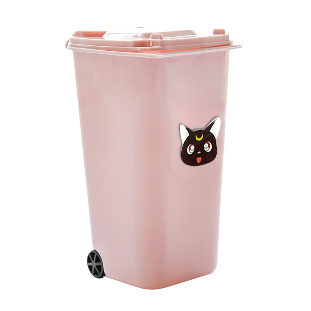 HSada Mini Plastic Trash Can Storage Bin Desktop Organizer Pen/Pencil Cup Holder Office Supplies 15.5 x 10 x 10cm The Most Fascinating Gift You Can Get for Your Students or Kids 