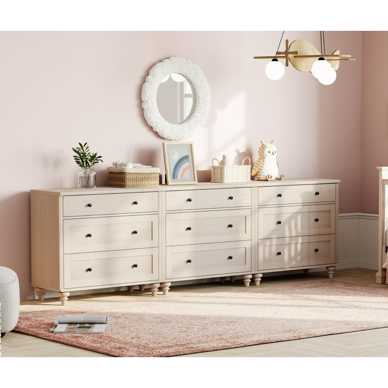beige wooden dresser FITUEYES Mid Century Modern Wooden Dresser Set, Light Beige, P2 MDF for Livingroom