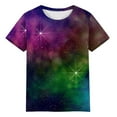 thumbnail image 5 of Womens Galaxy Space Print T-Shirts Short Sleeve Crewneck Graphic Tees Casual Summer Fashion Tops 2025, 5 of 5