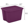 thumbnail image 2 of Sterilite 18 Gal. Tote, Plastic Storage Bin with Snap-on Lid, Magenta, 2 of 10