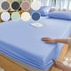 thumbnail image 1 of Lámina De Fibra Juego de sábanas ajustables de 3 piezas de algodón lavado con fundas de almohada negras para cama doble, protección de colchón de fibra suave. JASKFLY, 1 of 9
