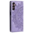 thumbnail image 6 of Case for Samsung Galaxy S22 Plus Wallet Case for Women Girls with Card Holder, Embossed Flower Pattern Magnetic Flip PU Leather Purse Protective Phone Cover for Samsung Galaxy S22 Plus, Purple, 6 of 11