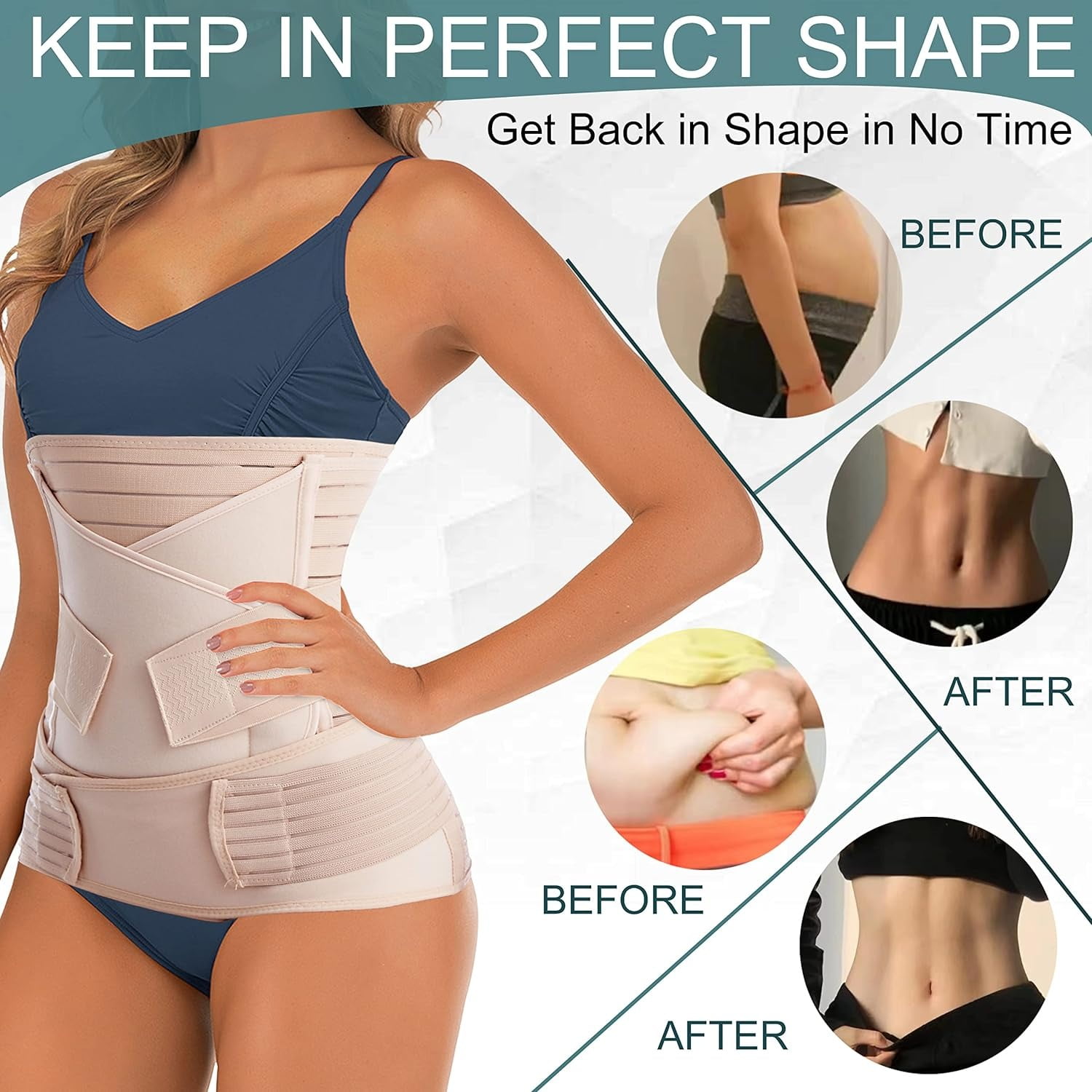 Postpartum Belly Band Post C Section Support Recovery Wrap Fajas Postparto Abdominal Binder Girdles for After Giving Birth