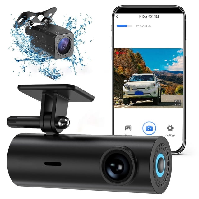 Binmer Driving Recorder 2K Front And 1080P Rear Recording HD Night Vision WiFi Mobile Phone Interconnection Wide Angle G-Sensor Parking Monitor Loop Recording